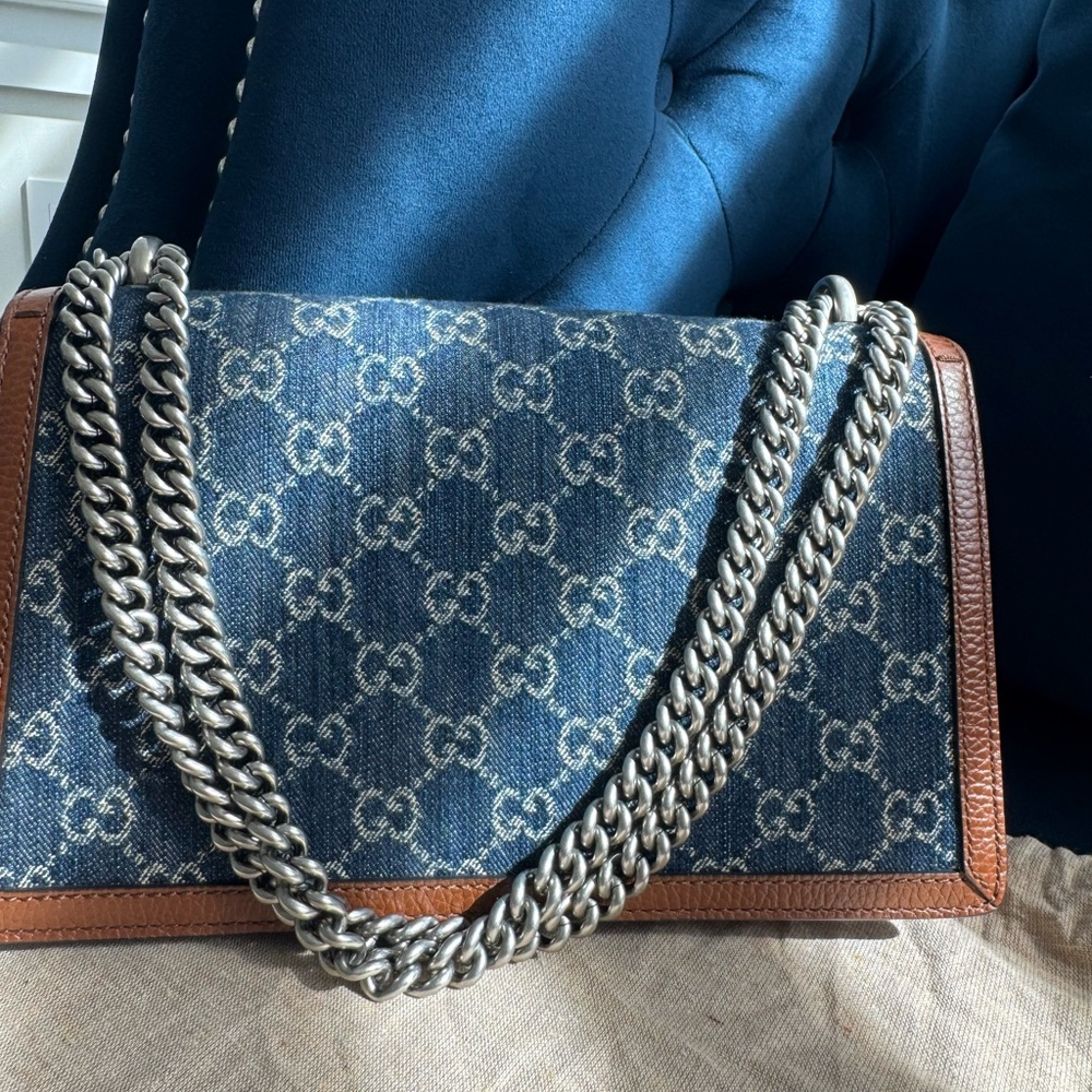 Gucci Denim and Brown Dionysus Bag - Picture 4 of 12